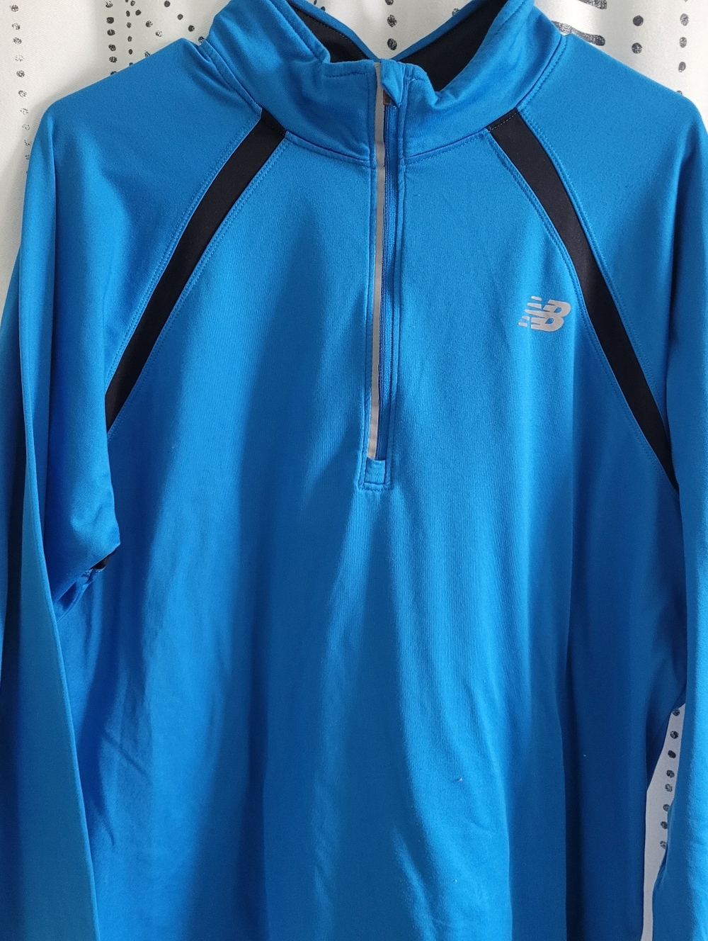 New Balance Performance Quarter Zip Sweatshirt Pull Over Blue Black Men's Large